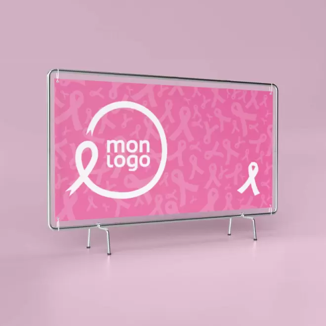 BÂCHE EN PVC PERSONNALISABLE 'REKLAM OCTOBRE ROSE ' - blanc