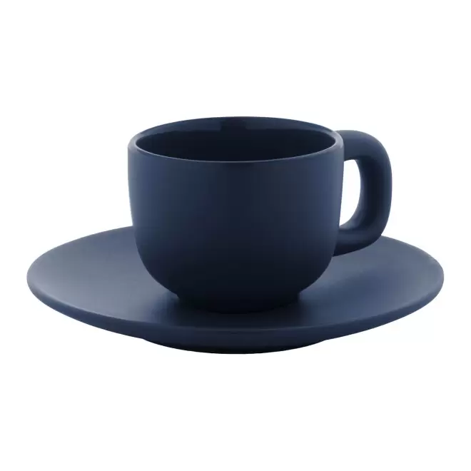 SET TASSES ESPRESSO AVEC SOUCOUPE PERSONNALISABLE 'TOSSA' - bleu foncé