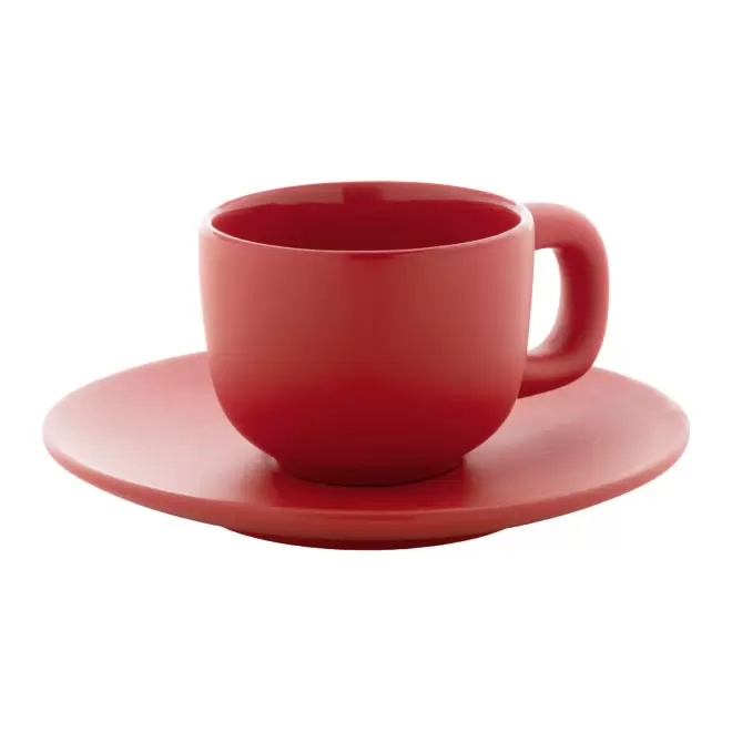 SET TASSES ESPRESSO AVEC SOUCOUPE PERSONNALISABLE 'TOSSA' - rouge