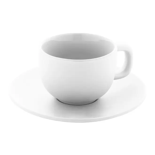 SET TASSES CAPPUCCINO AVEC SOUCOUPE PERSONNALISABLE 'TOSSA' - blanc
