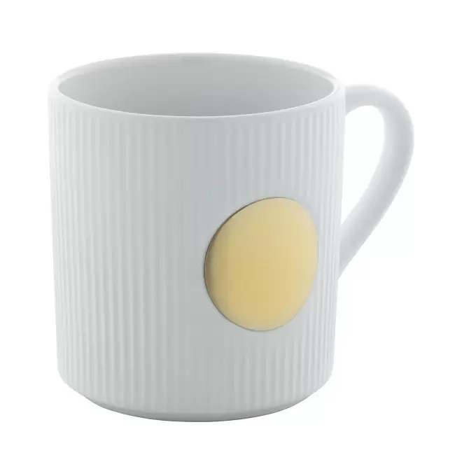 MUG CERAMIQUE 330ML AVEC PLAQUE PERSONNALISABLE 'GROBI' - blanc