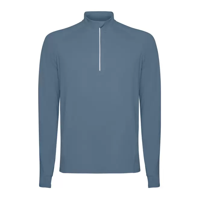 SWEAT DEMI-ZIP RESPIRANT HOMME PERSONNALISABLE 'ESTAMBUL' - bleu gris