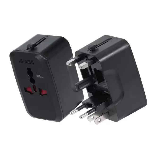 ADAPTATEUR UNIVERSEL DE VOYAGE PERSONNALISABLE 'VLYTA' - noir