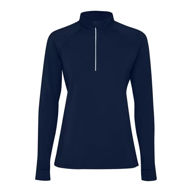 SWEAT DEMI-ZIP RESPIRANT FEMME PERSONNALISABLE 'ESTAMBUL' - bleu marine