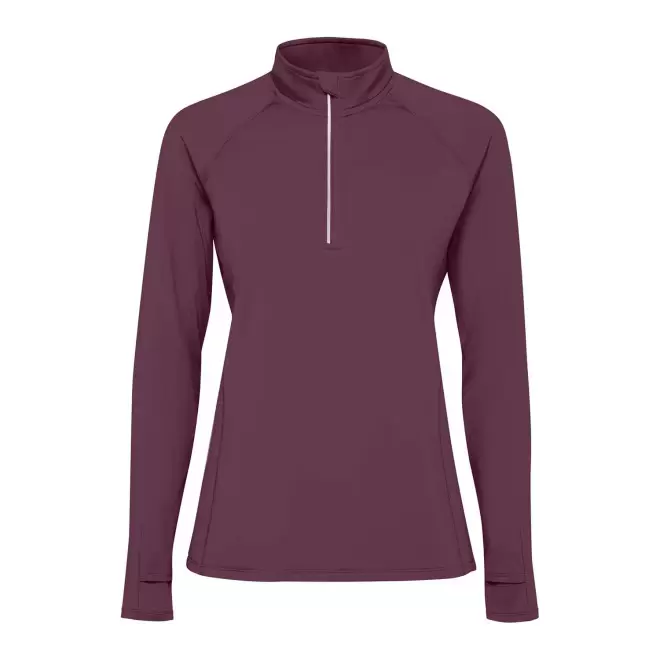 SWEAT DEMI-ZIP RESPIRANT FEMME PERSONNALISABLE 'ESTAMBUL' - bordeaux