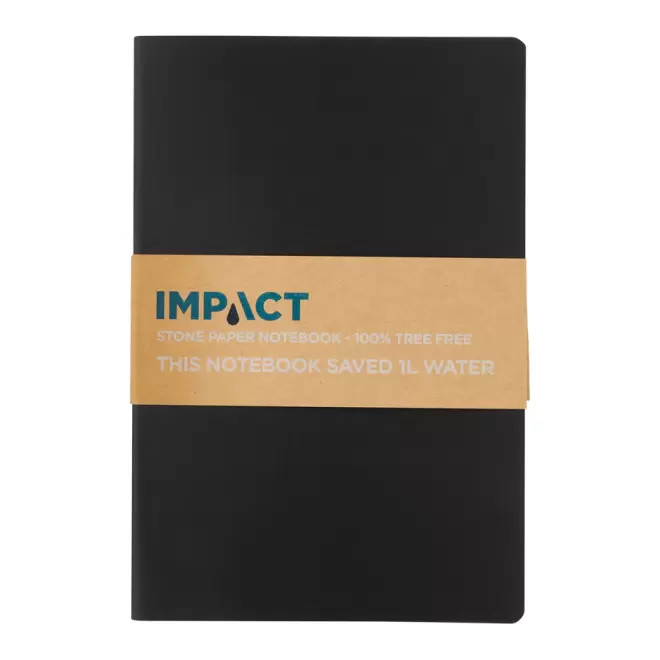 CARNET DE NOTE PERSONNALISÉ PAPIER DE PIERRE A5 'PAPERI' - noir
