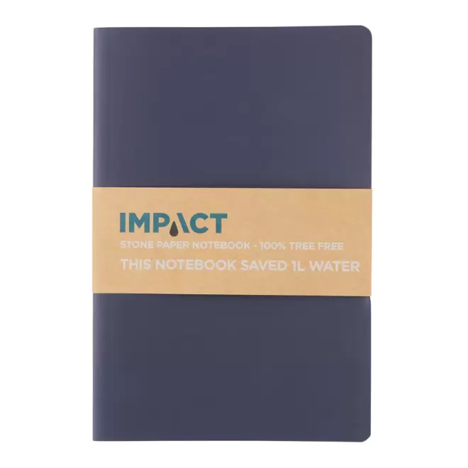 CARNET DE NOTE PERSONNALISÉ PAPIER DE PIERRE A5 'PAPERI' - bleu marine