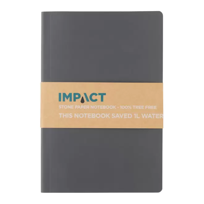 CARNET DE NOTE PERSONNALISÉ PAPIER DE PIERRE A5 'PAPERI' - anthracite