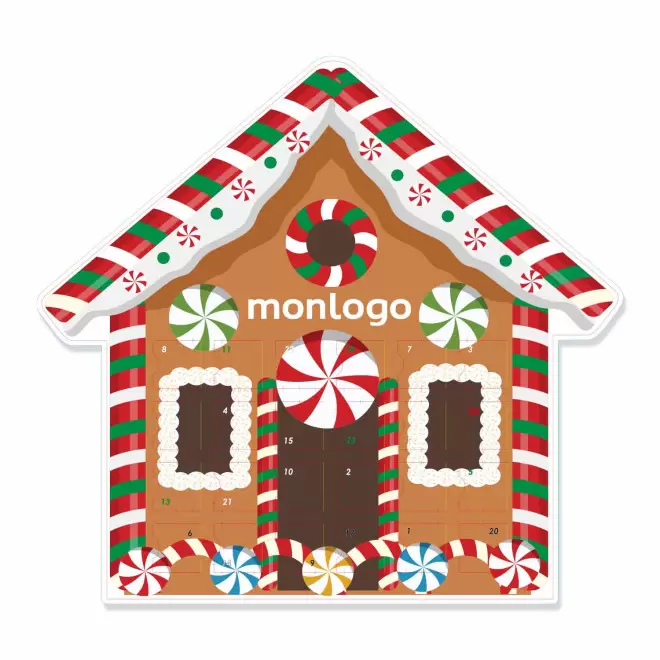 CALENDRIER DE L AVENT A LA FORME PERSONNALISABLE 'SMACKI' - maison