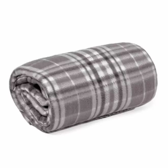 PLAID POLAIRE PERSONNALISABLE RPET 'DUNKELD' 200GR/M² - gris