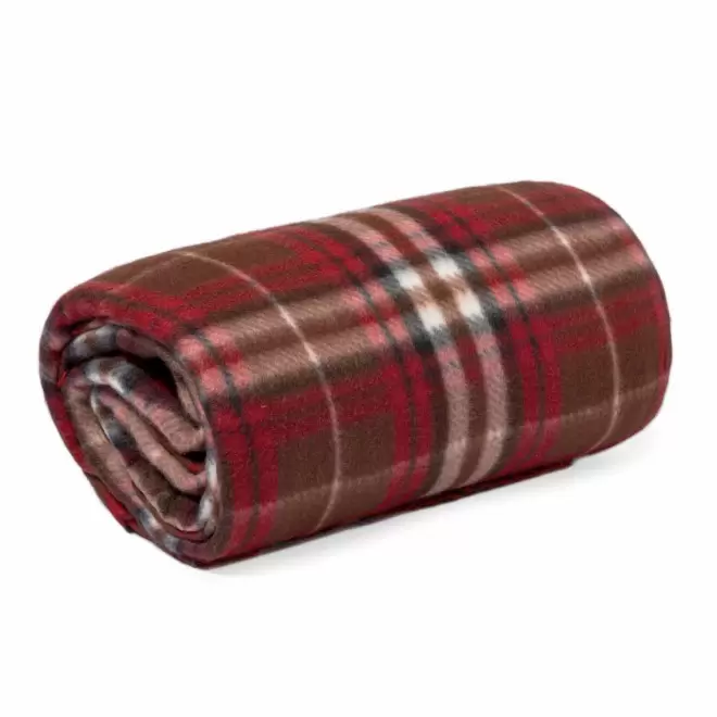 PLAID POLAIRE PERSONNALISABLE RPET 'DUNKELD' 200GR/M² - rouge
