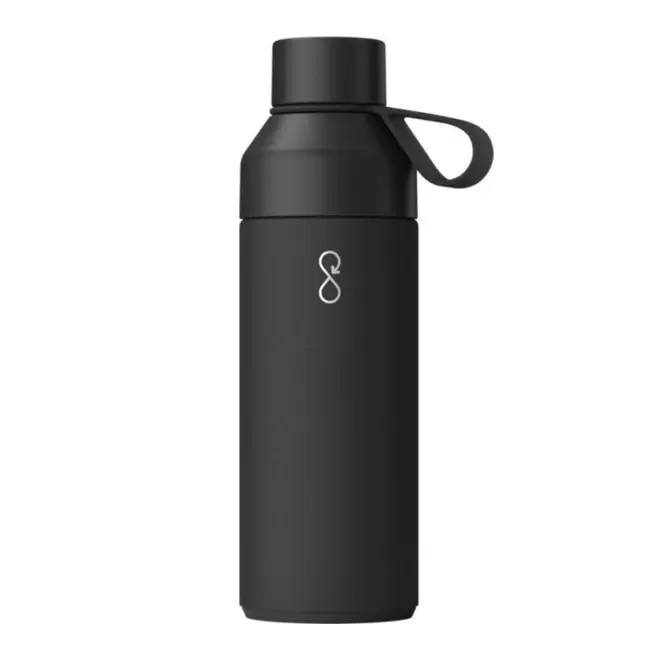 BOUTEILLE ISOTHERME 500ML PERSONNALISABLE 'OCEAN BOTTLE' - noir