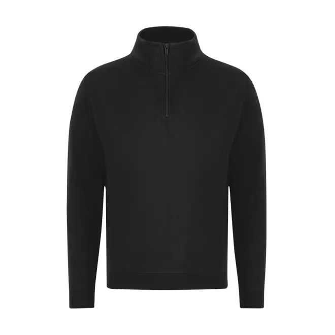 SWEAT-SHIRT MIXTE DEMI-ZIP PERSONNALISABLE 'MORALIE 2.0' - noir