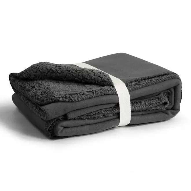 PLAID DOUBLE SHERPA MIE PERSONNALISE 'COONRE' 420GR/M² - gris foncé