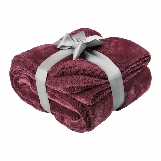 PLAID FLUFFY PERSONNALISABLE 'TAHOE' 200 GR/M² - bordeaux
