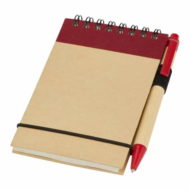 BLOC NOTES RECYCLE PERSONNALISABLE AVEC STYLO 'PAPYRUS 2' - rouge