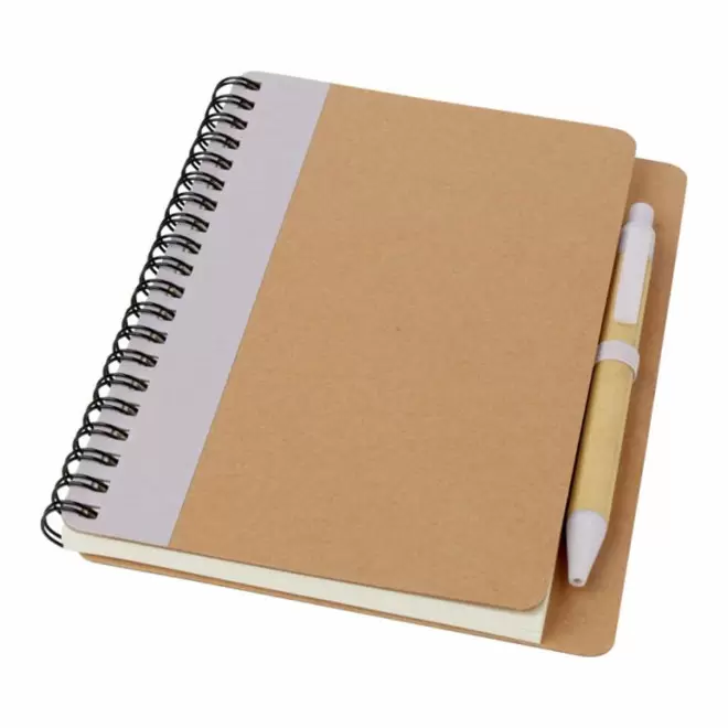 CARNET RECYCLE A SPIRALES PERSONNALISE 'RAMSES 2' - gris clair