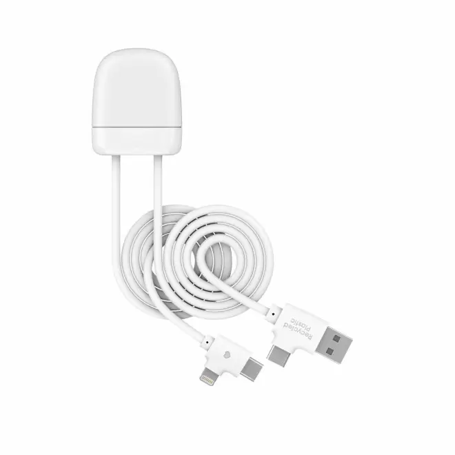 CABLE CONNECTE BLUETOOTH PERSONNALISABLE 'ICE TAG' EXP.72H - blanc