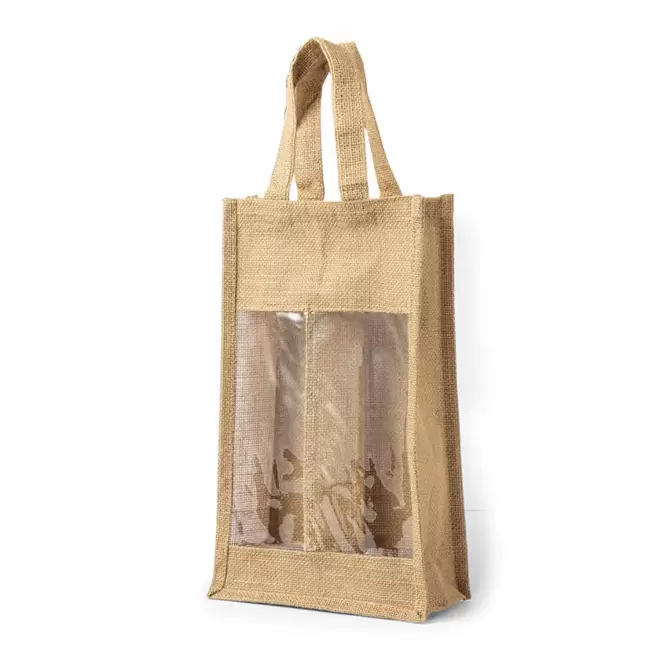 SAC BOUTEILLE EN JUTE PERSONNALISABLE 'NONYM DOUBLE' - naturel