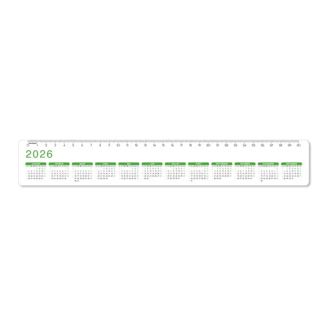 REGLE CALENDRIER 30 CM PERSONNALISEE 'REGLAS DATE' - vert