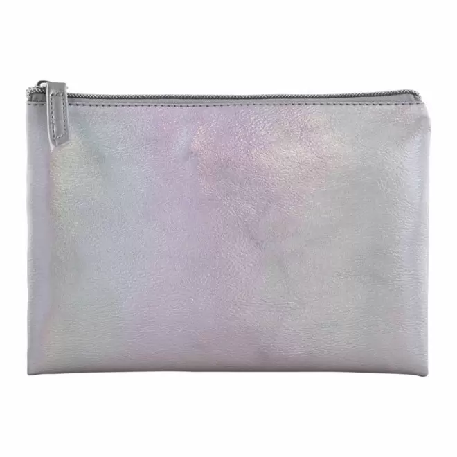 TROUSSE EN PU NACREE PERSONNALISABLE 'MADOUCE' - argenté