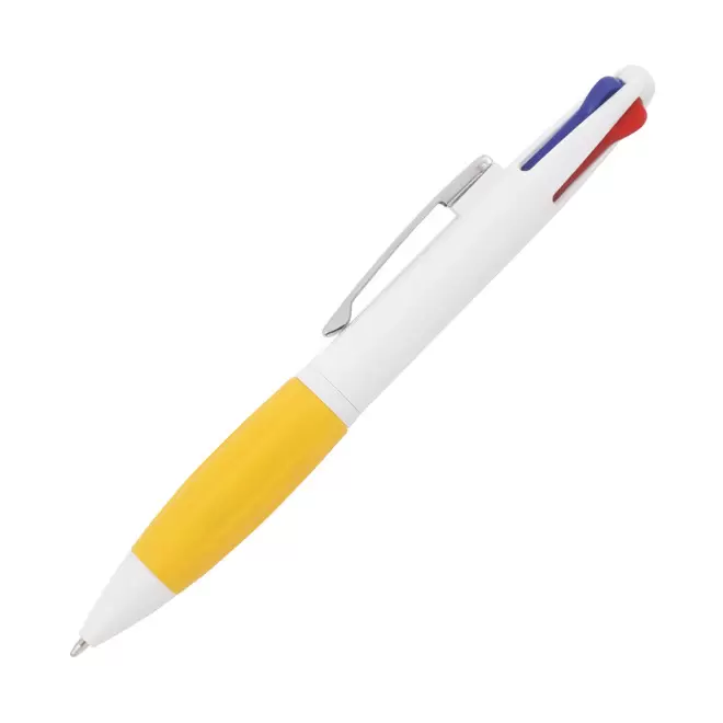 STYLO 4 COULEURS PERSONNALISABLE 'PIXY' - jaune