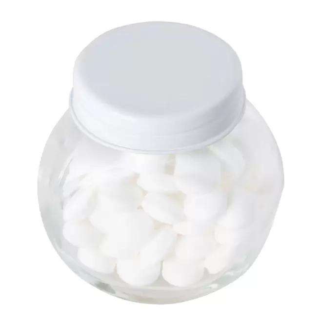 BONBONNIERE PASTILLES A LA MENTHE PERSONNALISABLE 'YAMA' - blanc