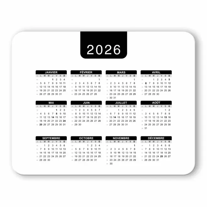 TAPIS DE SOURIS PERSONNALISABLE 'PADY DATE' - noir - rectangle