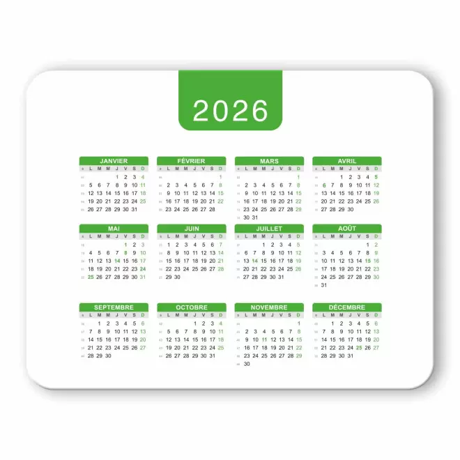 TAPIS DE SOURIS PERSONNALISABLE 'PADY DATE' - vert - rectangle