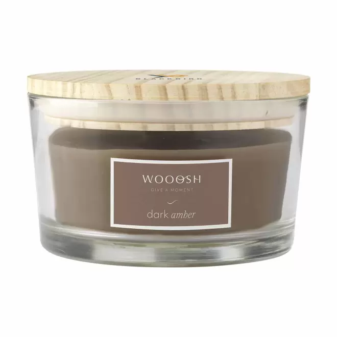 BOUGIE MECHE BOIS PERSONNALISABLE 'WOOOSH WOOD' - marron