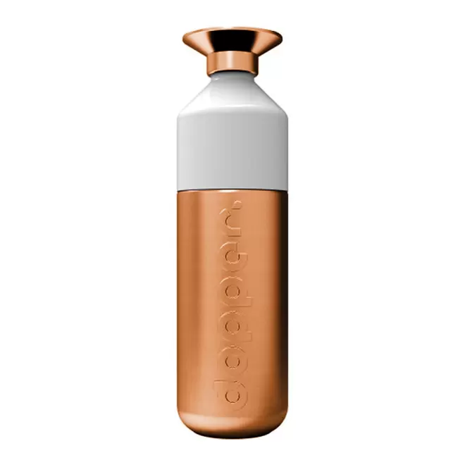 BOUTEILLE PERSONNALISÉE EN ACIER DOPPER® 800 ML 'LOSTRI' - bronze/blanc