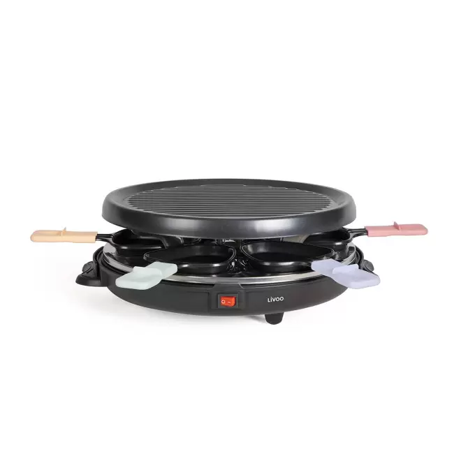 APPAREIL RACLETTE 6 PERSONNES PERSONNALISABLE  'MAROILLES' LIVOO® - noir