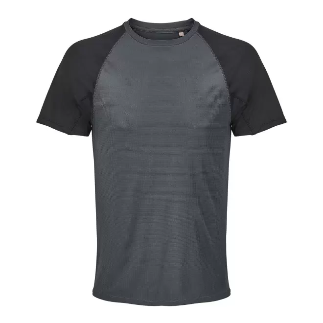 TEE-SHIRT PERSONNALISABLE DE SPORT MIXTE 'VORTEX' - gris/noir