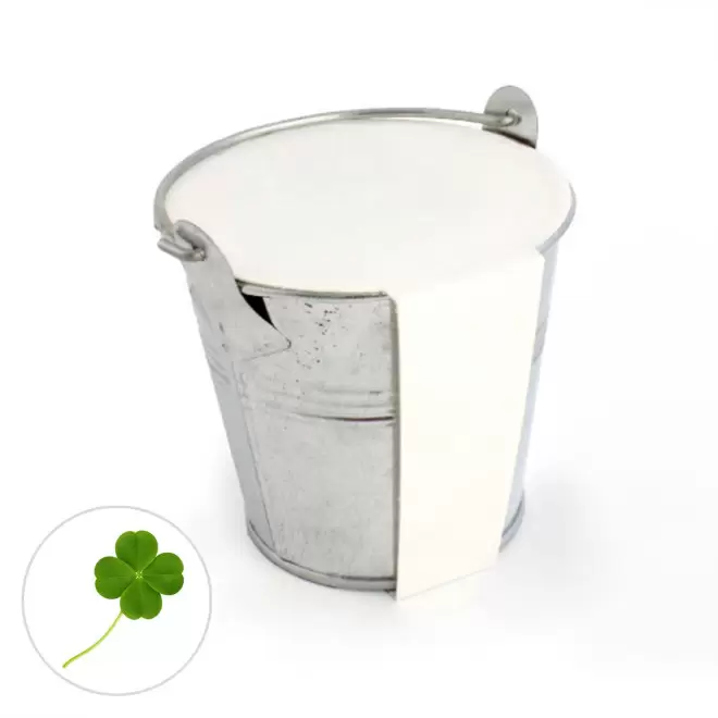 KIT PLANTATION POT ZINC MIF PUBLICITAIRE 8ø 'PLANTOU' - trèfles à 4 feuilles