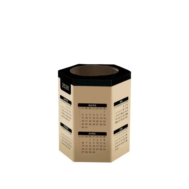 POT A CRAYONS CALENDRIER PERSONNALISABLE 'ECOPOT DATE' - noir