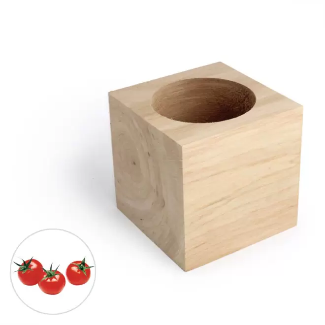 CUBE EN BOIS À GRAINES PERSONNALISÉ 'EPIA' - tomate cerise