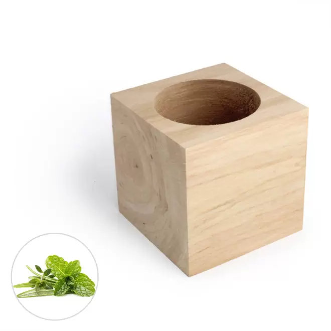CUBE EN BOIS À GRAINES PERSONNALISÉ 'EPIA' - mélange aromatique