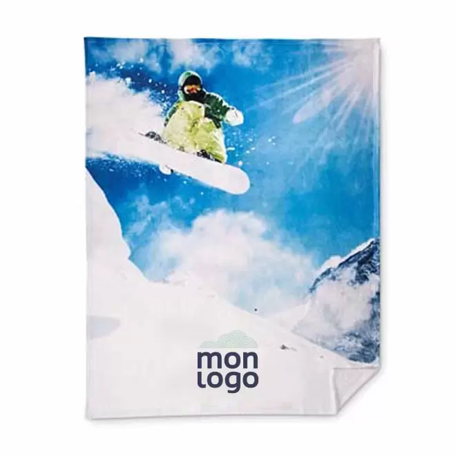 PLAID POLAIRE FLUFFY PERSONNALISABLE 270 GR/M2 'ENIPLA' - blanc