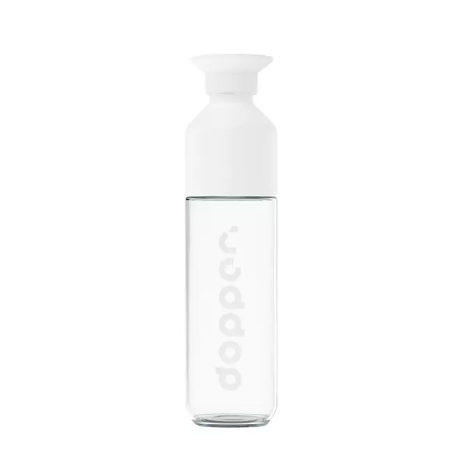 BOUTEILLE EN VERRE PERSONNALISÉE DOPPER VERRE® 400 ML 'LOSTRI' - transparent