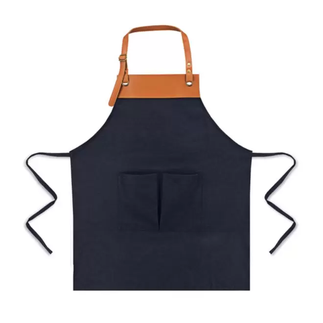 TABLIER BARISTA PU COTON PERSONNALISABLE 'BARISTYLE' - bleu marine