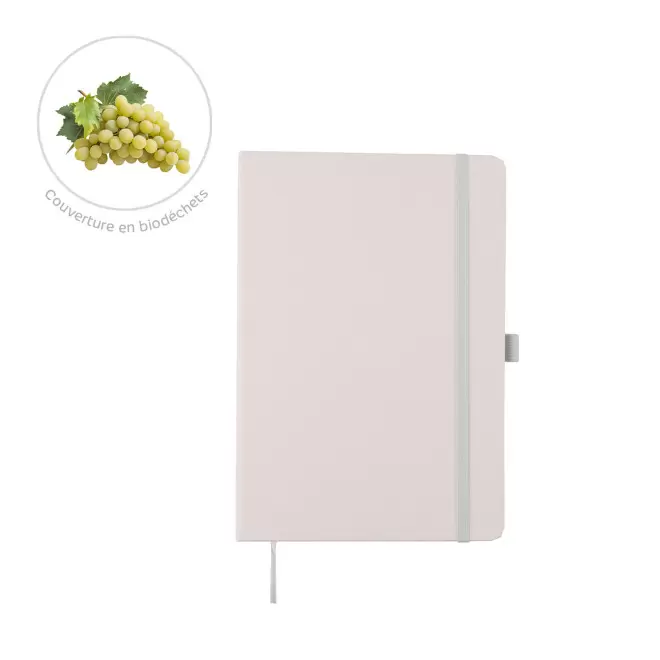 CARNET A5 PERSONNALISE BIODECHETS 'HORUBIO' - écru