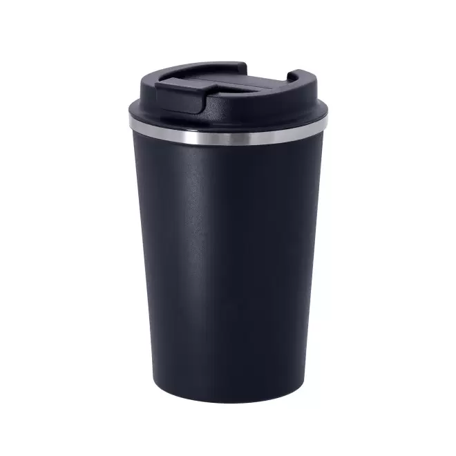 MUG ACIER INOX DOUBLE PAROI 350 ML PERSONNALISABLE 'TOODI' - bleu marine