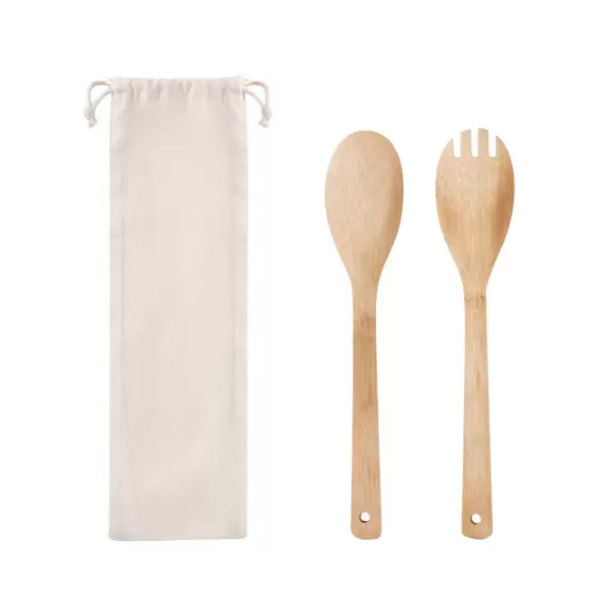 COUVERTS PERSONNALISÉS À SALADE EN BAMBOU 'SALATA' - bambou