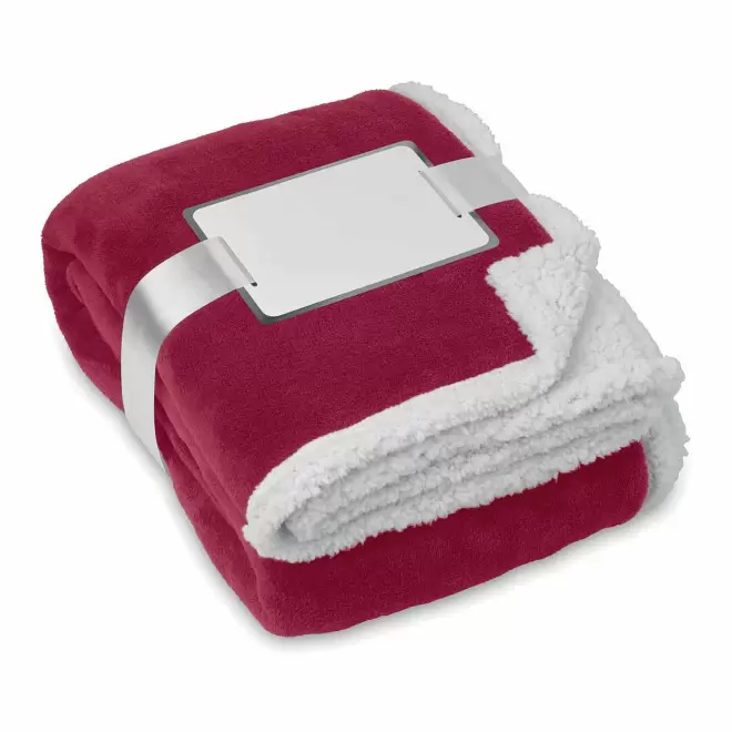 PLAID PERSONNALISÉ EN POLAIRE 'CHILL' - rouge