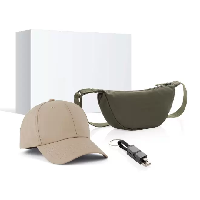 PACK PERSONNALISE CASQUETTE CABLE ET BANANE 'HIPSY' - vert eau