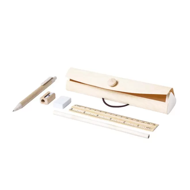 SET ECRITURE BOIS PERSONNALISABLE 'JUSTIN' - naturel