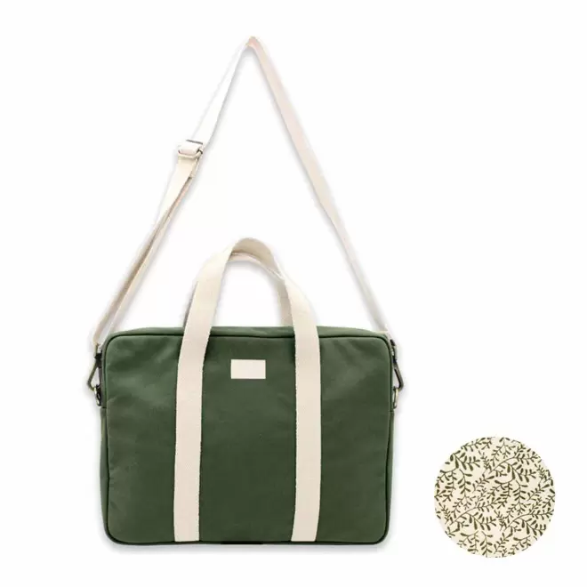 SAC ORDINATEUR PERSONNALISABLE STUDIO BY HINDBAG 'LUIS' - olive