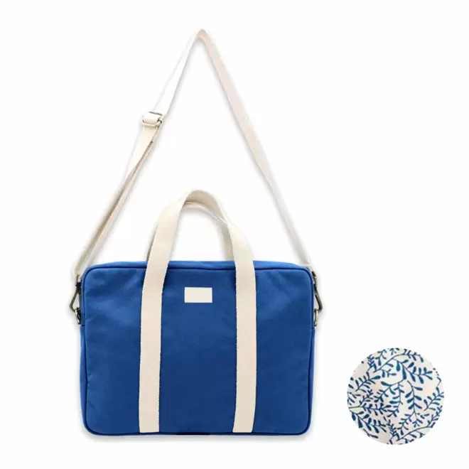 SAC ORDINATEUR PERSONNALISABLE STUDIO BY HINDBAG 'LUIS' - bleu roi