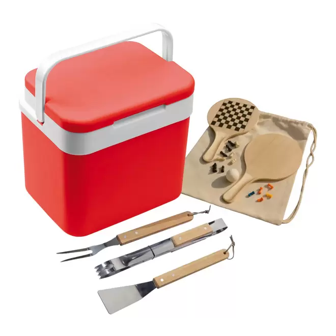 SET GLACIERE ET ACCESSOIRES ETE PERSONNALISABLE 'SAGAZE' - rouge