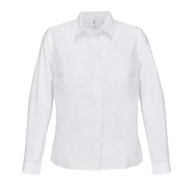 CHEMISE FEMME POPELINE PERSONNALISABLE 'BAILEY' - blanc